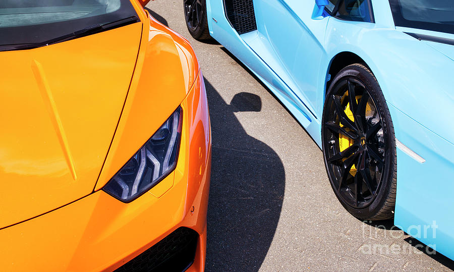 Lamborghini Cars and Shadow Abstract Photograph by Tim Gainey