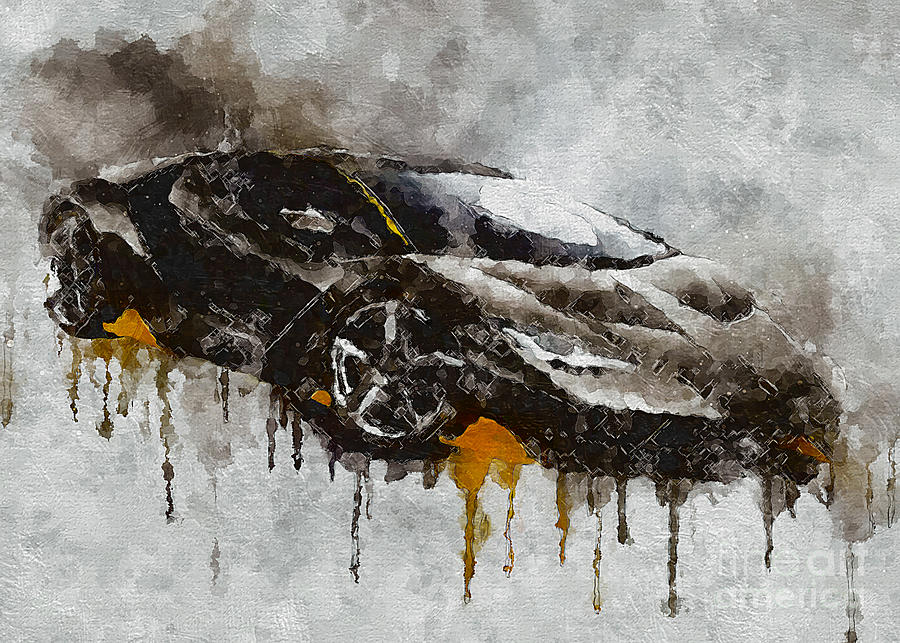 Lamborghini Centenario Super Silver Digital Art by Marietta Beatty ...