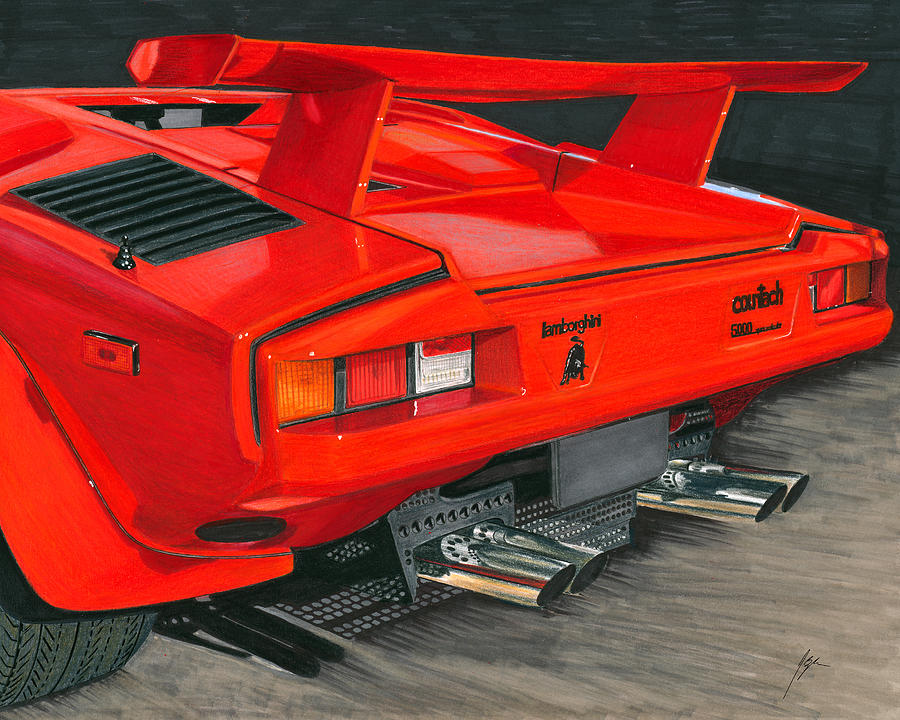 lamborghini countach drawing