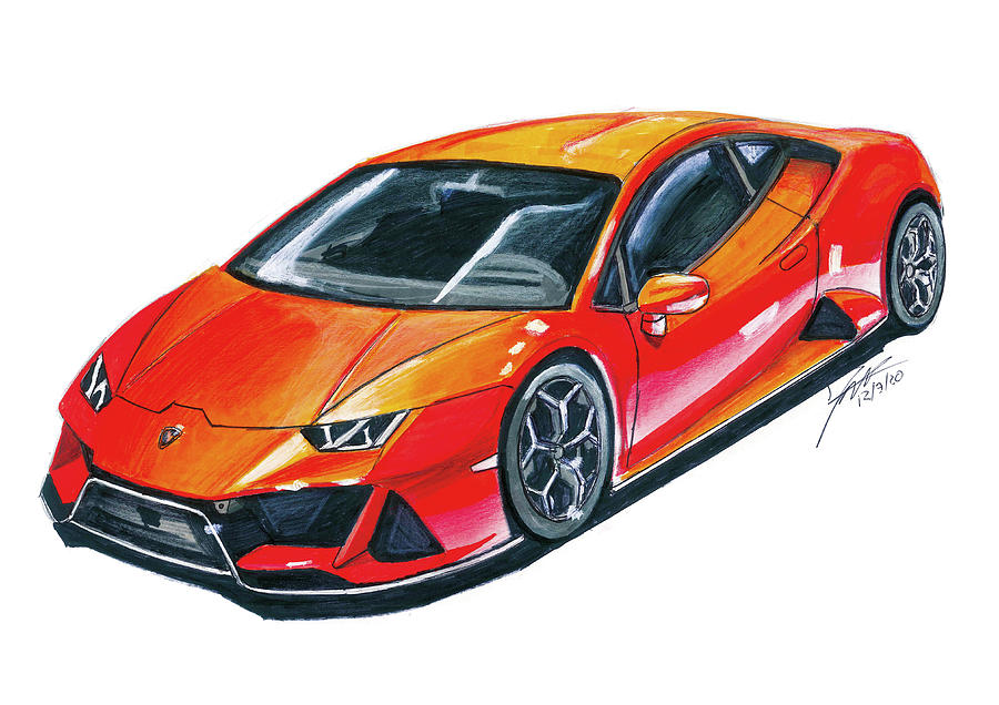 Lamborghini Huracan Evo Drawing by Jorge Ciprian - Fine Art America
