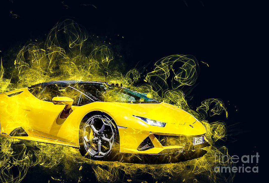 Lamborghini Huracan EVO Spyder 2021 Drawing by Marietta Beatty - Fine ...