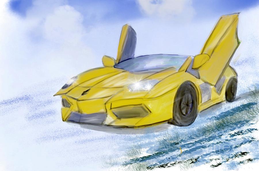 Lamborghini Digital Art by Lavender Liu - Pixels