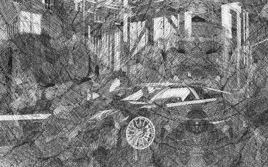 Lamborghini Murcielago Modern Cars - Etching Poster Digital Art by ...