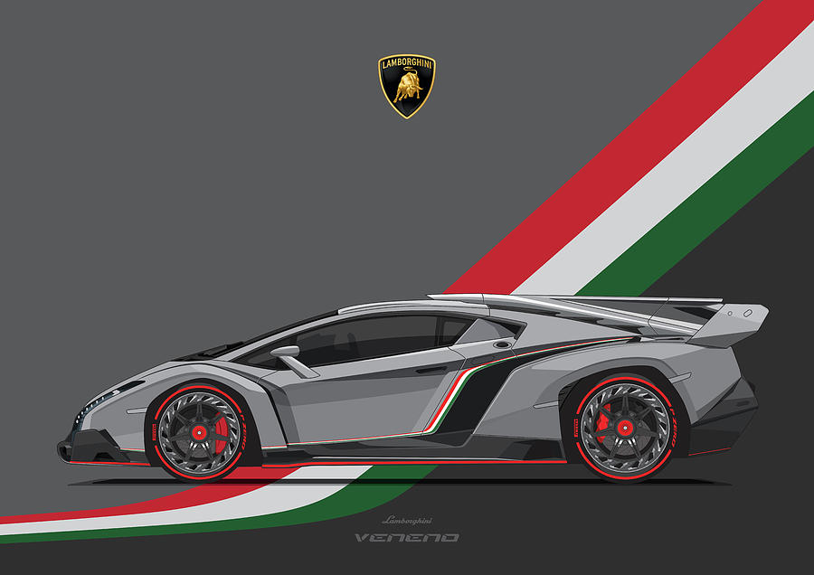 Lamborghini veneno Digital Art by Srattha Nualsate - Pixels