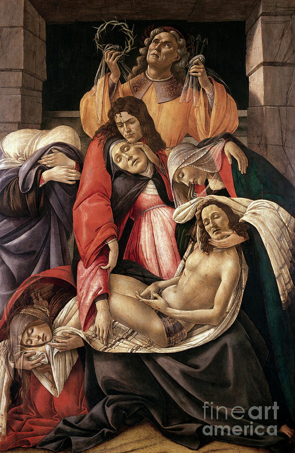 Lamentation over the Dead Christ by Sandro Botticelli Painting by Sandro Botticelli