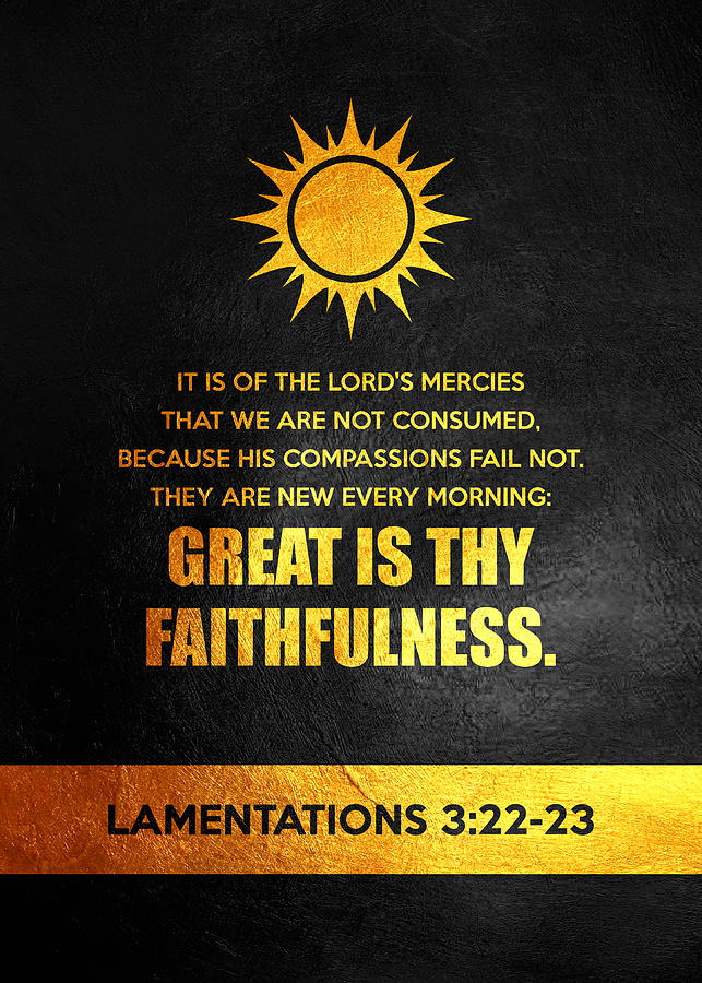 Lamentations 3 22-23 Bible Verse Digital Art by AB Concepts