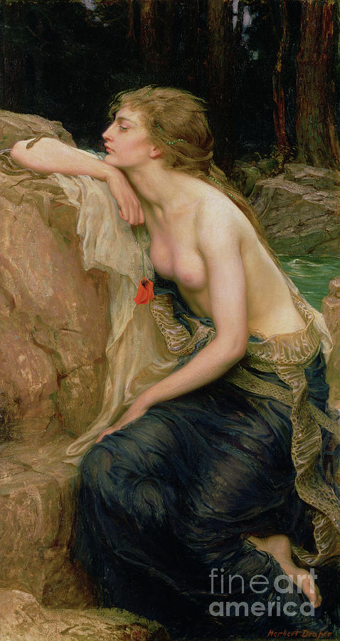 Lamia, C.1909 Painting by Herbert James Draper