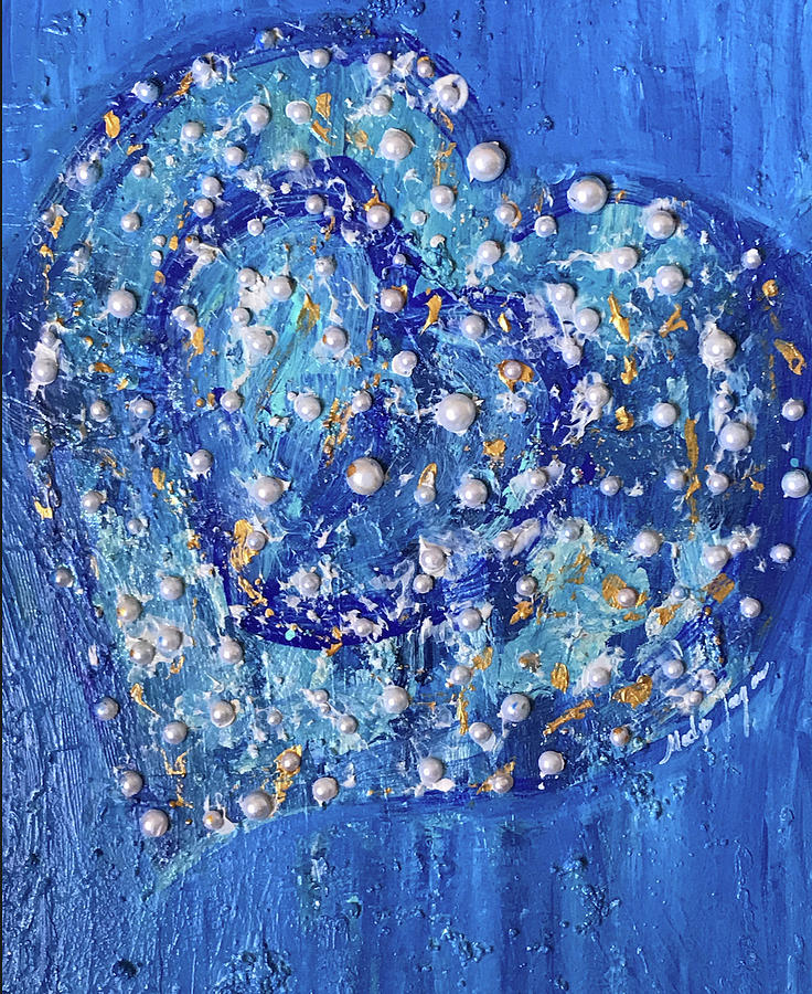 LAmour en Bleu Painting by Medge Jaspan
