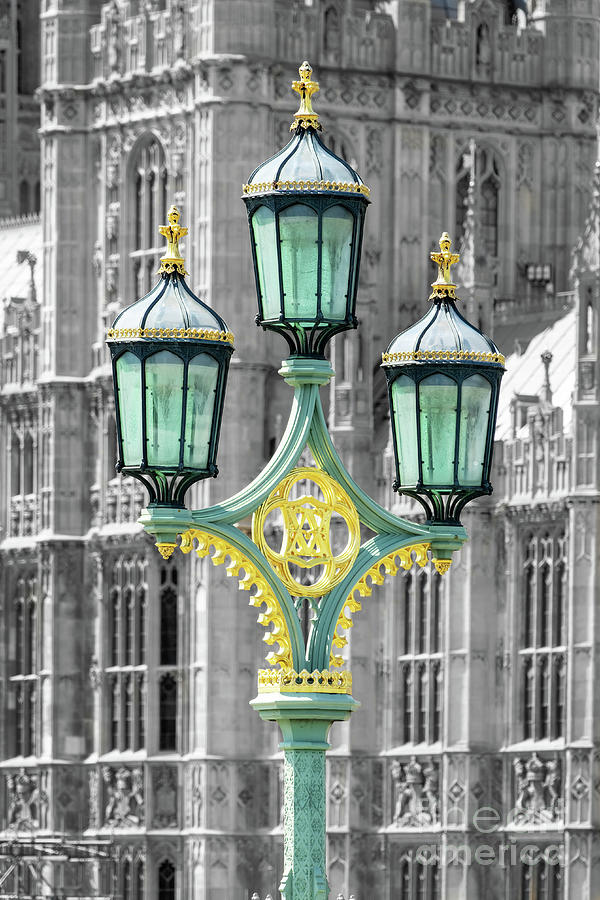 Lamppost on Westminster bridge, London Photograph by Delphimages London Photography