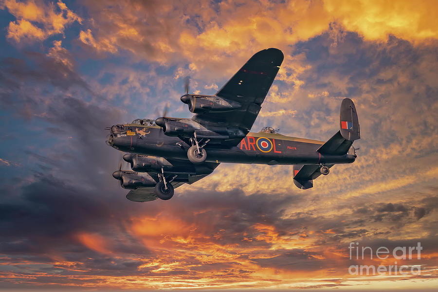 Sunset Photograph - Lancaster Bomber  by Adrian Evans