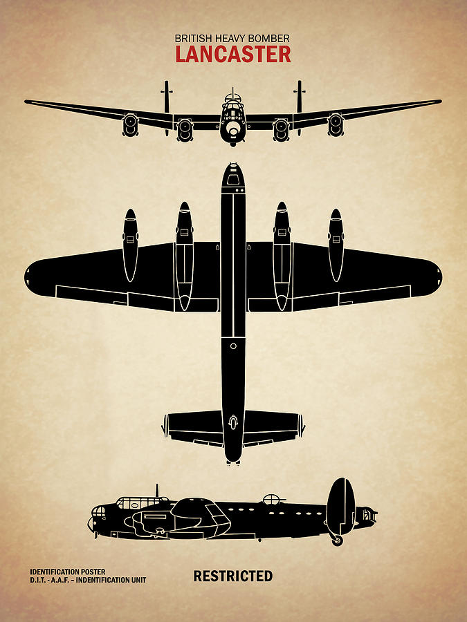Lancaster Photograph - Lancaster Bomber Identification Chart by Mark Rogan