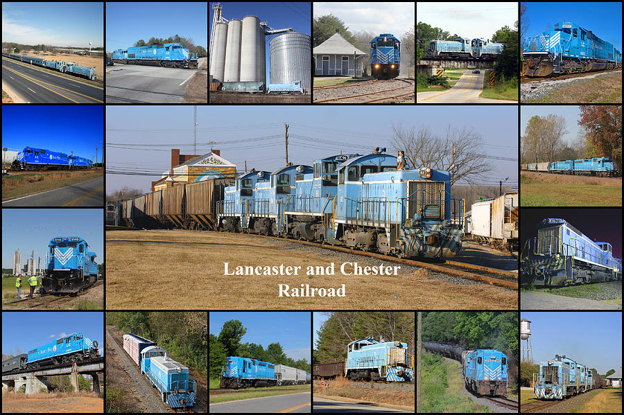 Lancaster Chester Railroad Blue Paint Collage Photograph