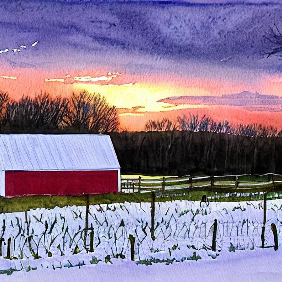 Lancaster County Sunrise Painting by Christopher Lotito