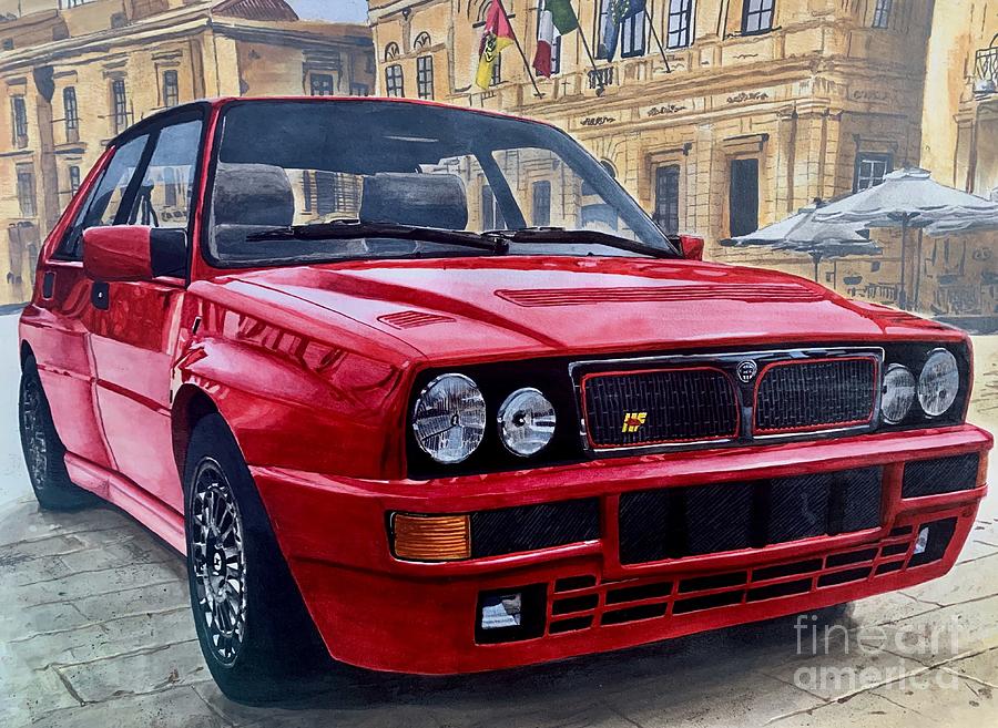 Lancia Delta Integrale Acrylic Painting Painting by Moospeed Art