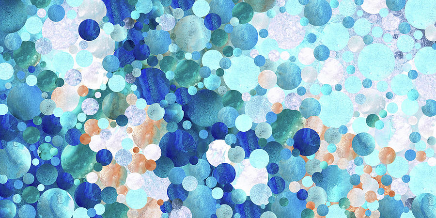 Blue Painting - Land And Sea - Blue Abstract Mosaic Art by Sharon Cummings Blue Painting - Land And Sea - Blue Abstract Mosaic Art by Sharon Cummings