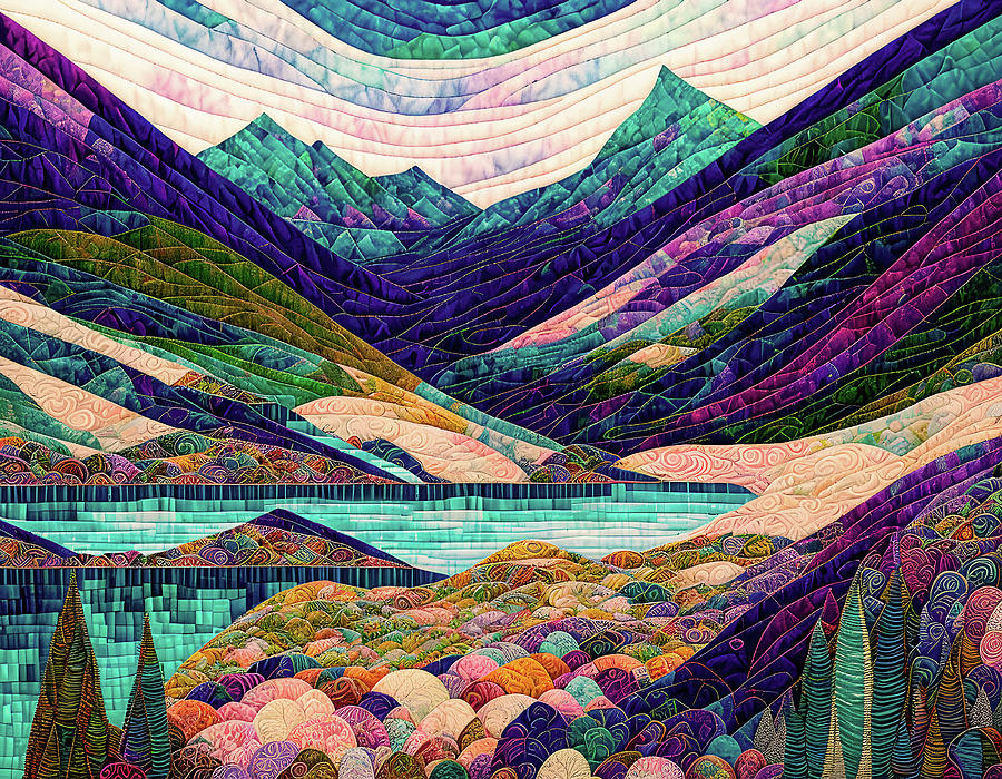 Land of Dreams - Quilted Digital Art by Peggy Collins