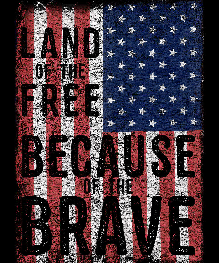 Land Of The Free Because Of The Brave Digital Art by Flippin Sweet Gear