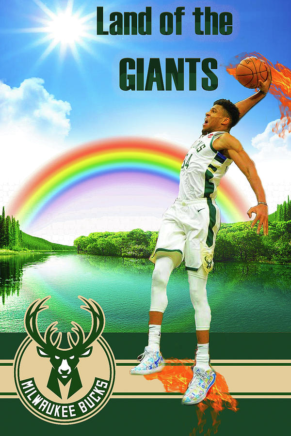 Land of the Giants Giannis Antetokounmpo Digital Art by Christopher Finnicum