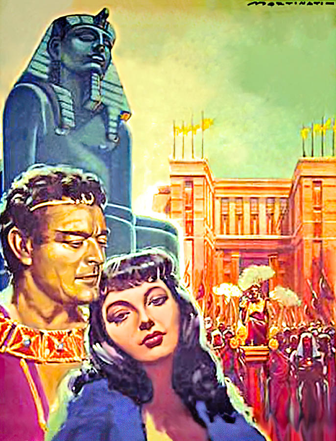 Vintage Painting - Land of the Pharaohs, 1955, movie poster painting by Luigi Martinati by Movie World Posters