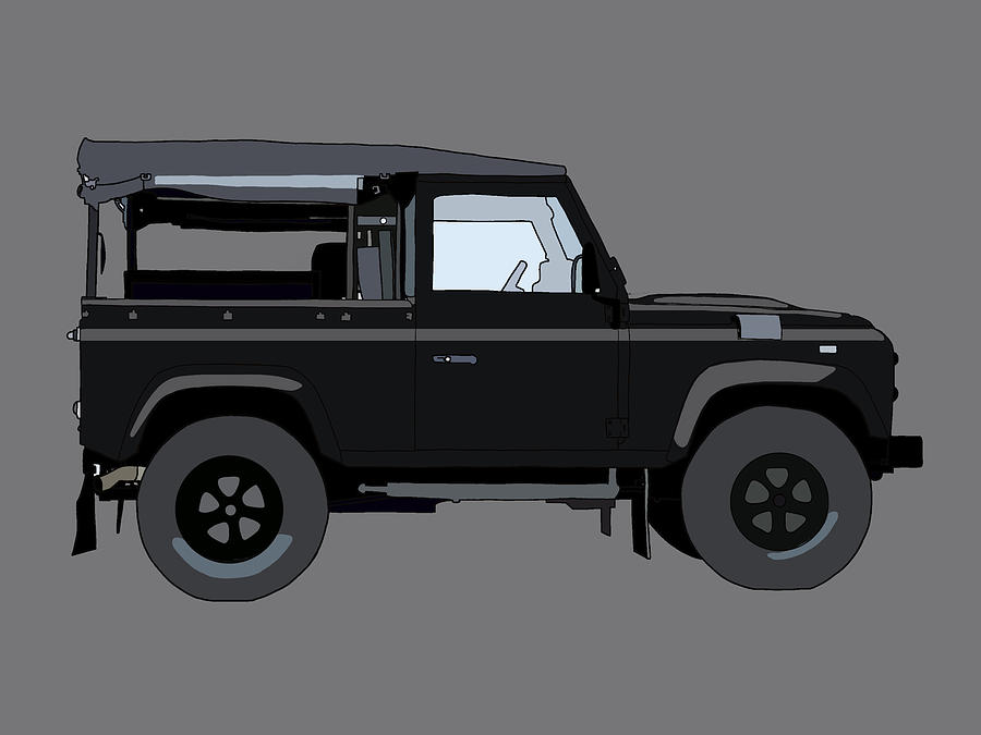 Land Rover Defender 90 Black Digital Art by Carine Martch - Fine Art ...