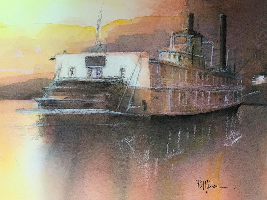 Riverboat Painting - Landed by Robert Yonke
