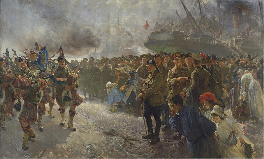 Landing of the First Canadian Division at Saint-Nazaire 1915 Painting ...