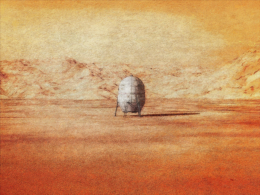 Landing on Mars Digital Art by Frans Blok