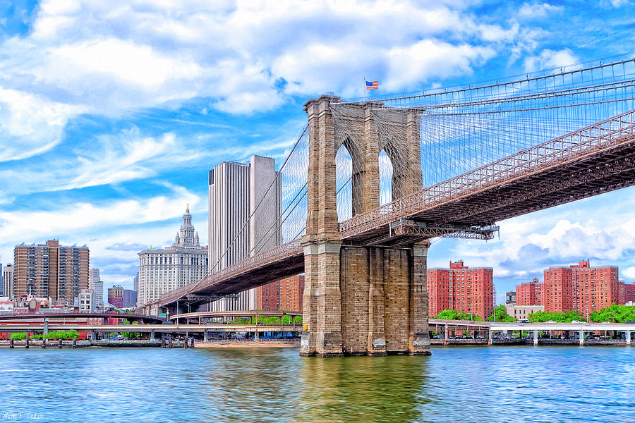 Landmark Brooklyn Bridge Photograph by Mark E Tisdale