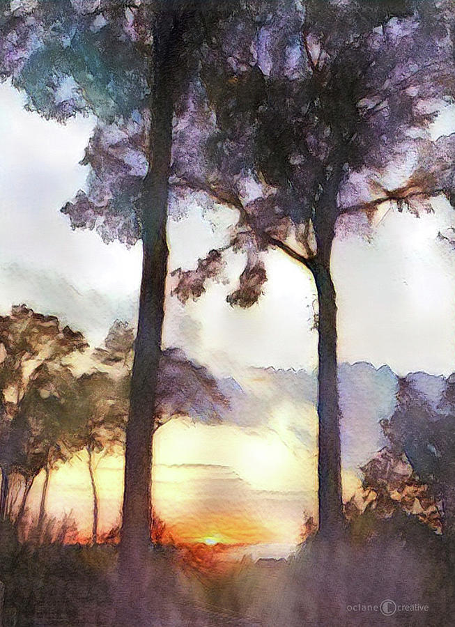 Landmark Sunset Lake Michigan Painting by Tim Nyberg