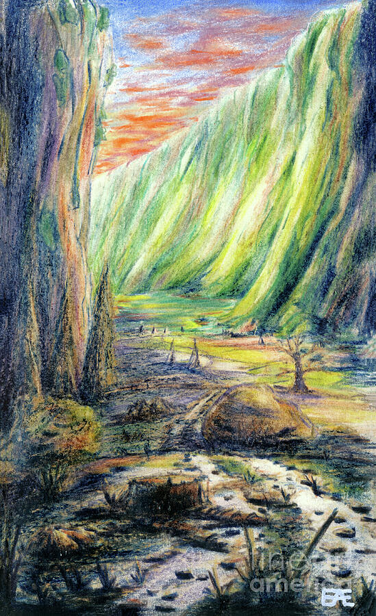 Landscape #0018 Drawing by Erik Andrae Landscape #0018 Drawing by Erik Andrae
