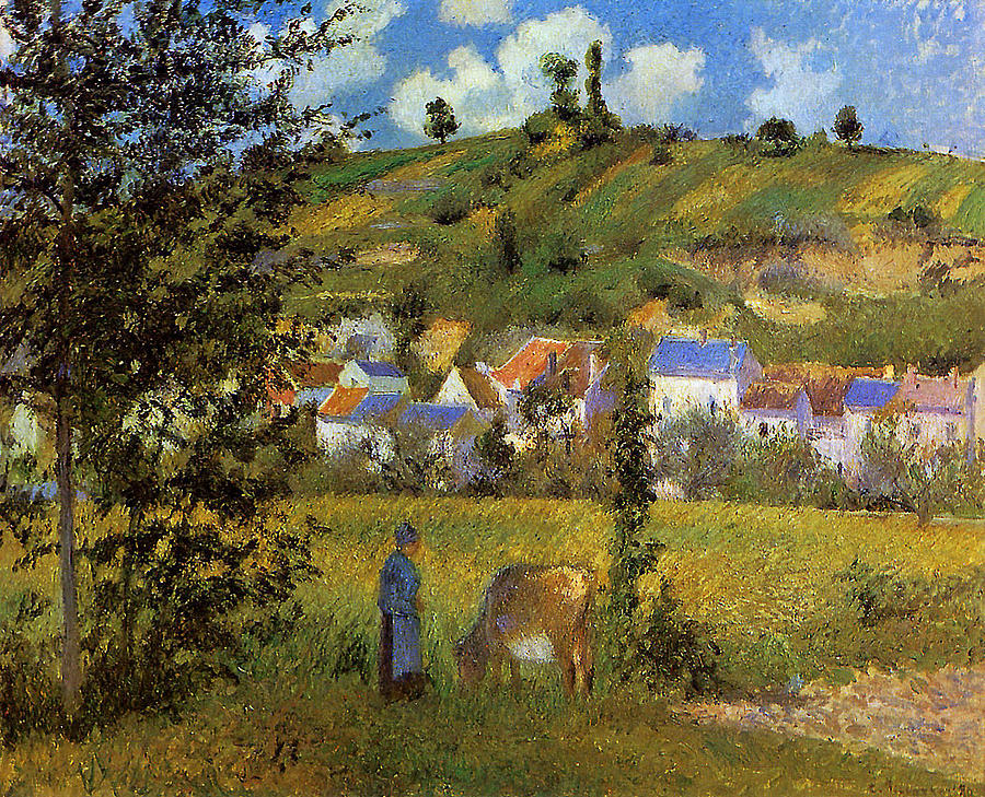 Landscape At Chaponval  Camille Pissarro Painting