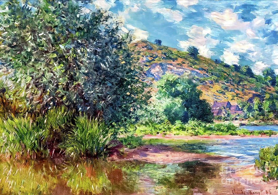 Landscape at Port Villez by Claude Monet 1885 Painting by Claude Monet
