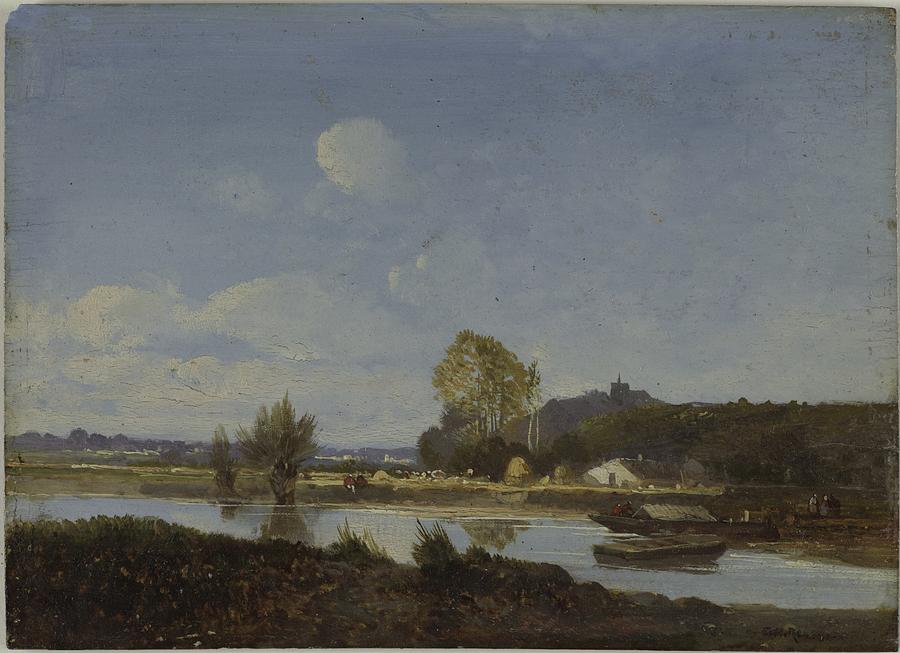 Landscape Attributed to Theodore Rousseau, French, Painting by MotionAge Designs