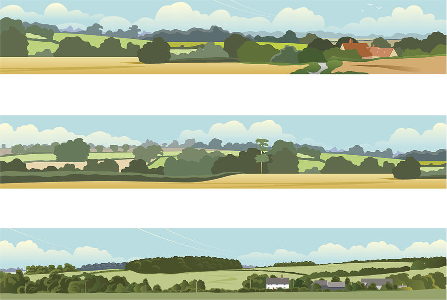 Landscape banners Drawing by Johnwoodcock