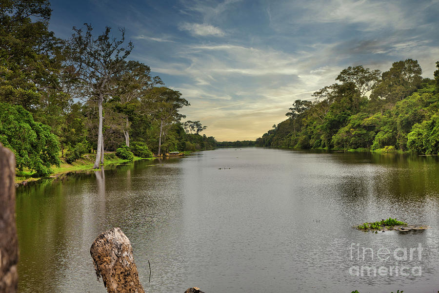 Landscape Cambodia Moat Angkor Wat Colorful  Photograph by Chuck Kuhn