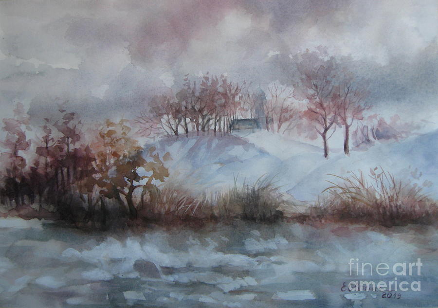 Winter Painting - Landscape by Elena Oleniuc