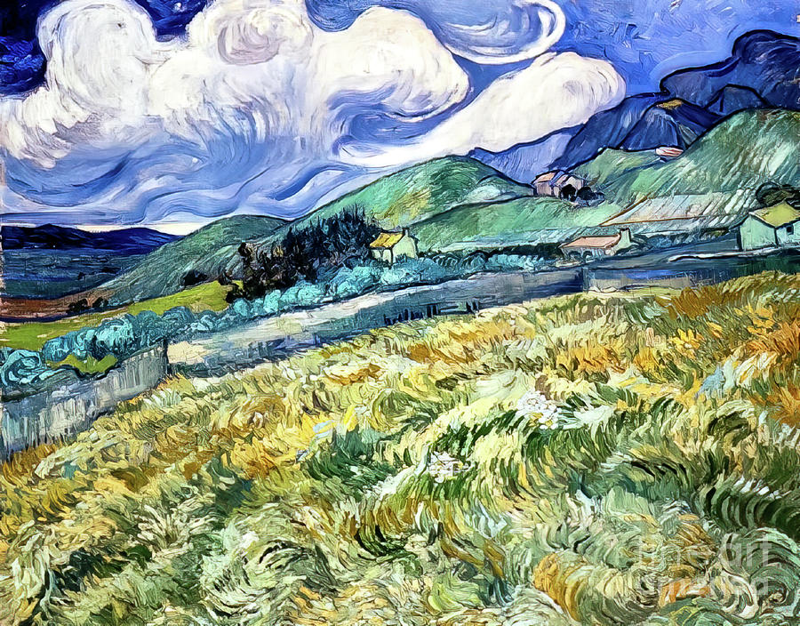 Landscape From Saint Remy by Vincent Van Gogh 1889 Painting by Vincent Van Gogh