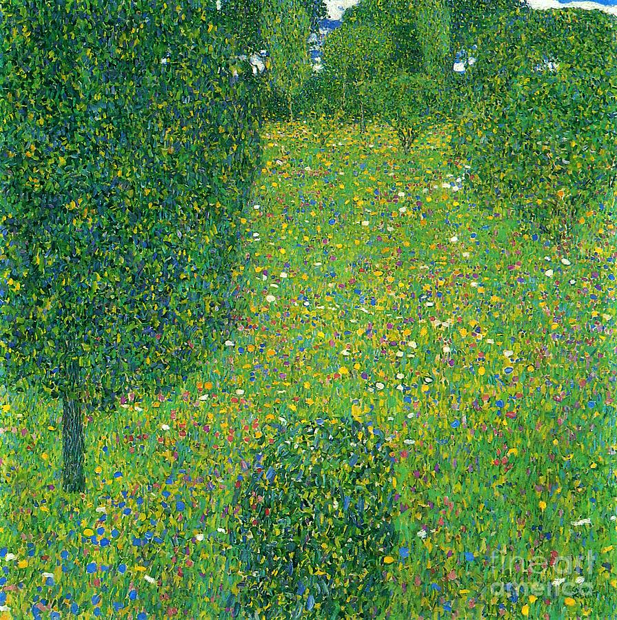 Landscape Garden or Meadow in Flower Painting by Gustav Klimt