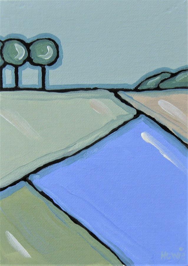 Landscape In Blue Painting