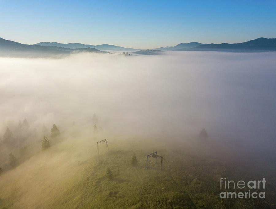 Landscape in the fog Photograph by Julia Bernardes