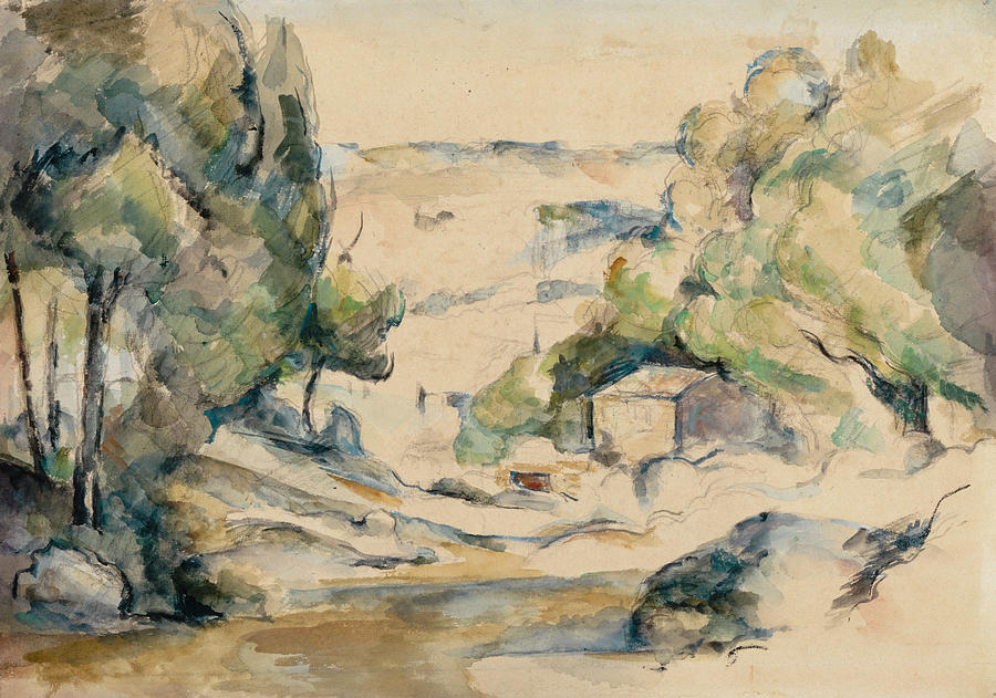 Landscape in the Provence, circa 1880 Drawing by Paul Cezanne