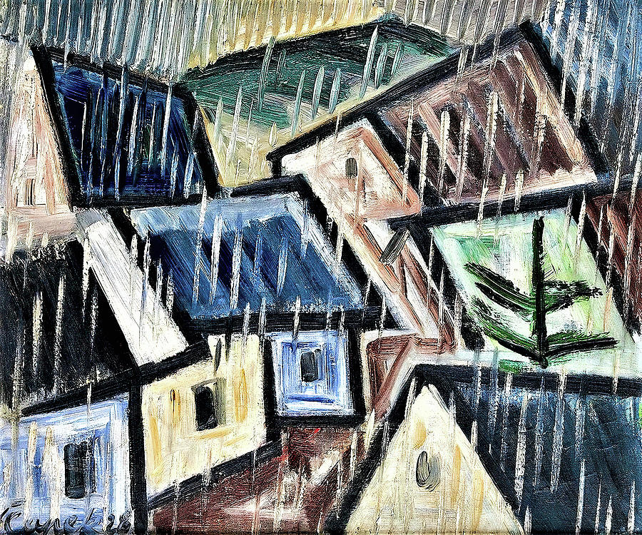 Unique Painting - Landscape in the rain - Digital Remastered Edition by Josef Capek