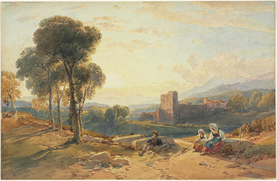 Landscape, Italy 1872 William Leighton Leitch Painting by MotionAge Designs