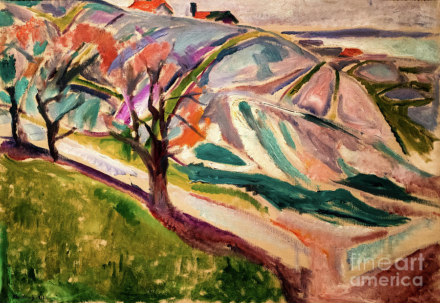 Landscape Kragero by Edvard Munch 1912 Painting by Edvard Munch