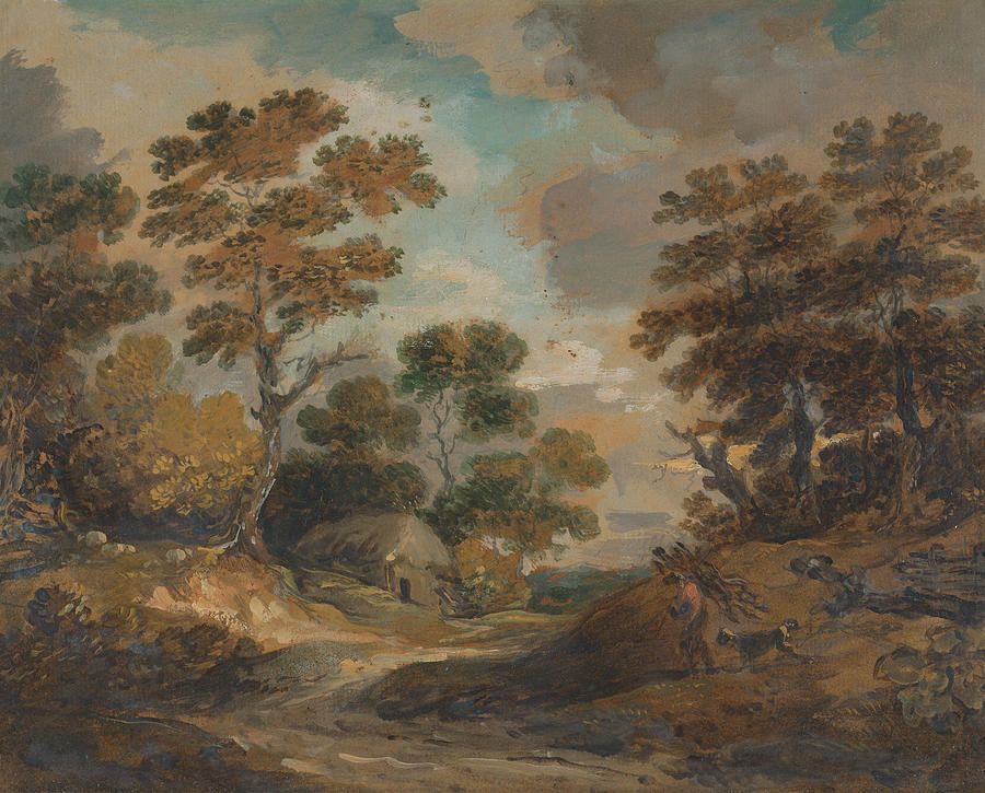 Landscape - Man Carrying Faggots Painting by Gainsborough Dupont