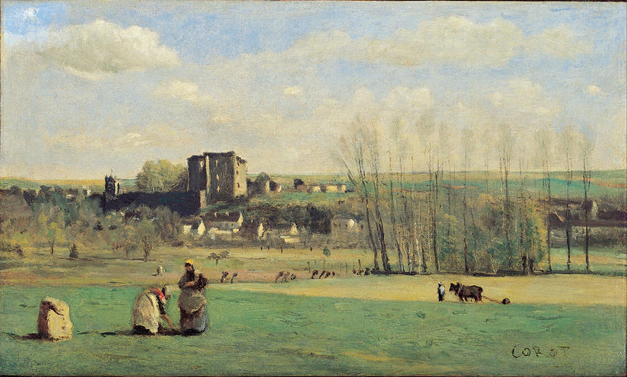 Landscape of La Ferte-Milon. Date/Period Between 1855 and 1865. Painting. Oil on canvas. Painting by Jean Baptiste Camille Corot -1796-1875- Landscape of La Ferte-Milon. Date/Period Between 1855 and 1865. Painting. Oil on canvas. Painting by Jean Baptiste Camille Corot -1796-1875-