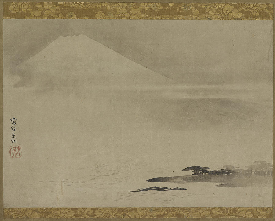 Landscape of Mt Fuji from the sea Painting by Ogata Korin - Pixels