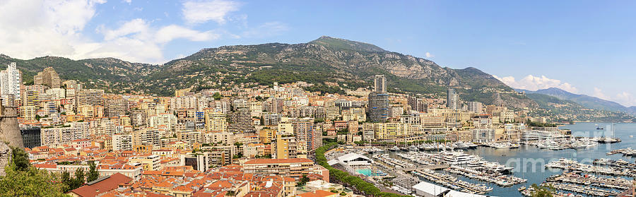 Landscape of the city of Monte Carlo and surrounding hills, Mona Photograph by Marek Poplawski