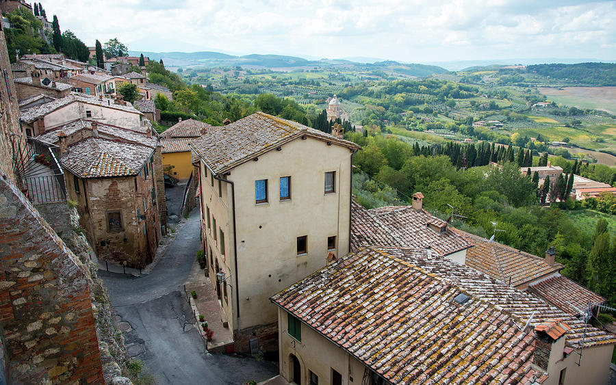 Landscape of Tuscany from the walls of Montepulciano hill town, Italy Europe Photograph by Michalakis Ppalis