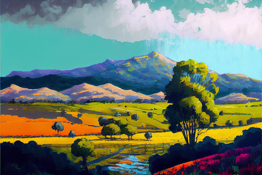 landscape  oil  painitng  by Asar Studios Digital Art